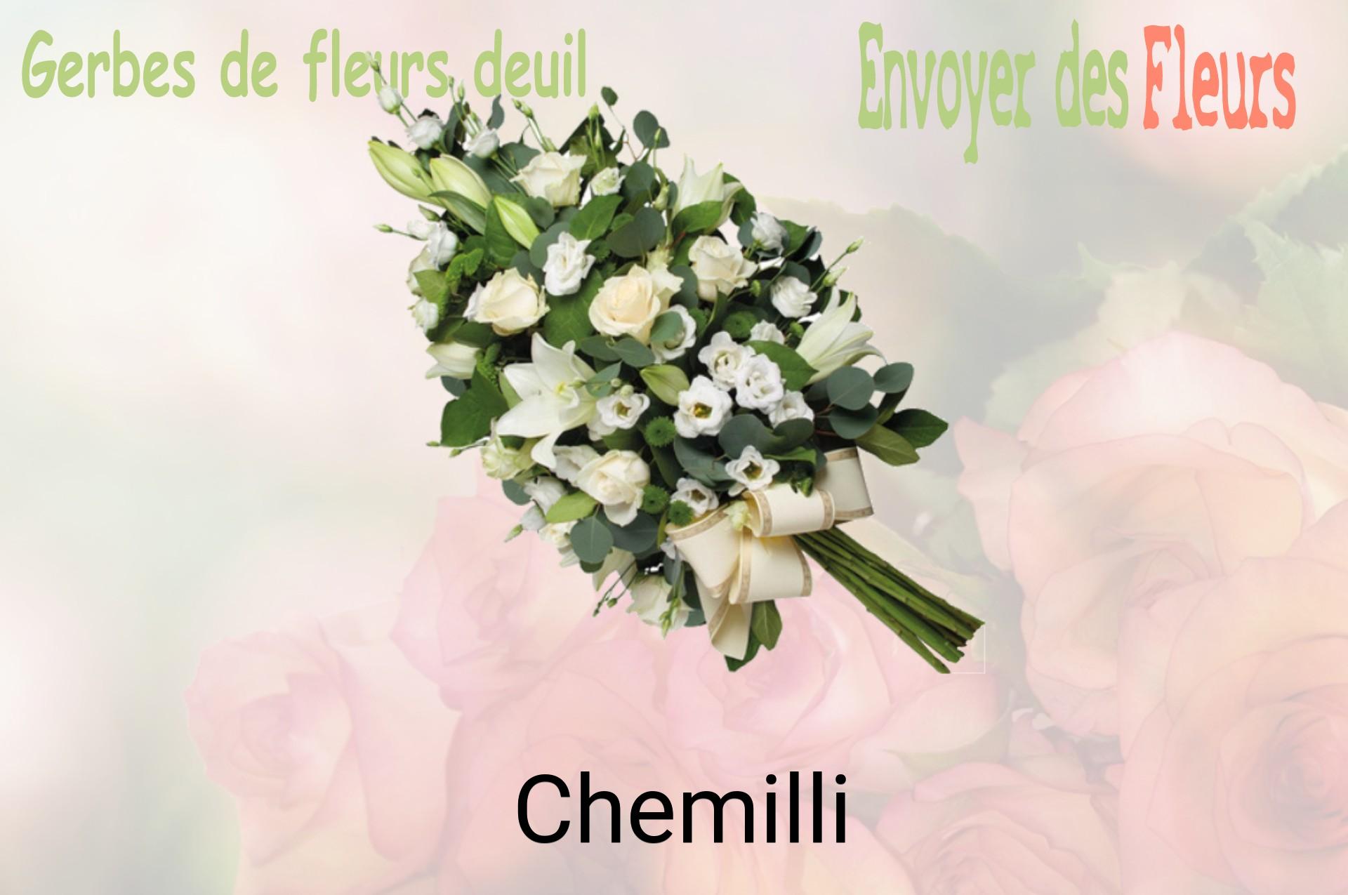 Gerbe de fleurs de deuil livrée à Chemilli